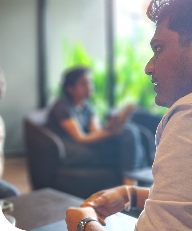 Team working on laptop